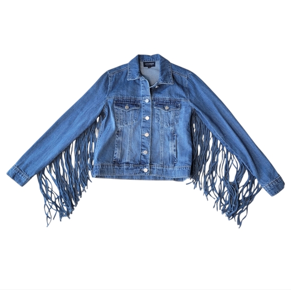 Lucchese Denim Fringe Jacket Small - Picture 3 of 6